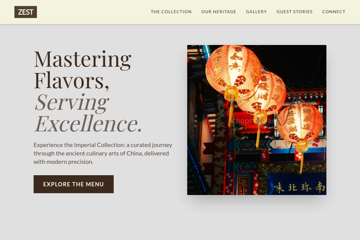 Zest Chinese Food